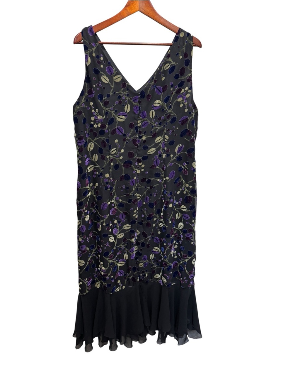 Addition Elle Vintage Black Burnout Velvet Floral Maxi Dress Size 18 Evening Y2K - Picture 3 of 13